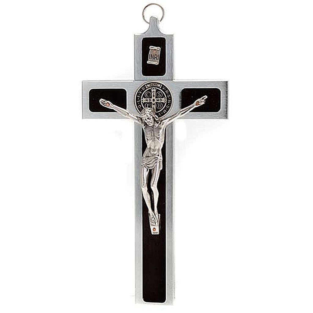 Saint Benedict cross with wood inlays 25x12.5 | online sales on HOLYART ...