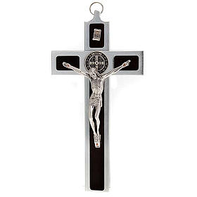 Krzyż św. Benedykta prestige inkrustowany drewnem