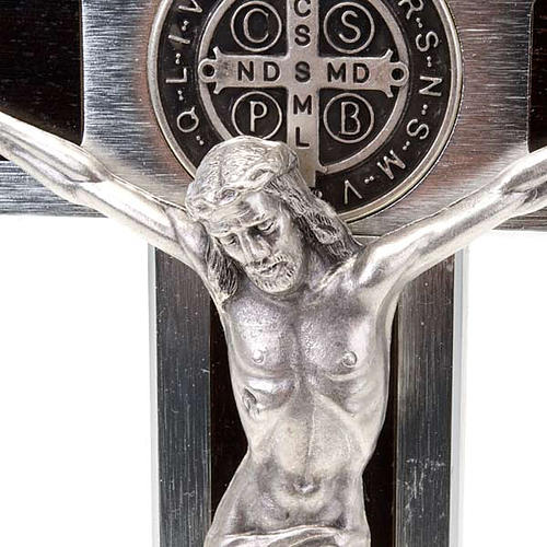 Saint Benedict cross with wood inlays 25x12.5 2