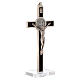 Saint Benedict cross with wood inlays and plexiglass base s3