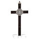 Saint Benedict cross with wood inlays and plexiglass base s4