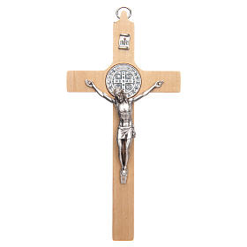 Natural wood Saint Benedict cross