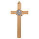 Natural wood Saint Benedict cross s2