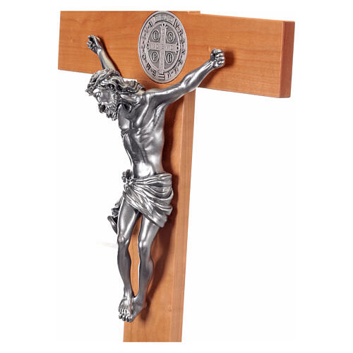Saint Benedict cross in natural cherry wood 71 cm 4