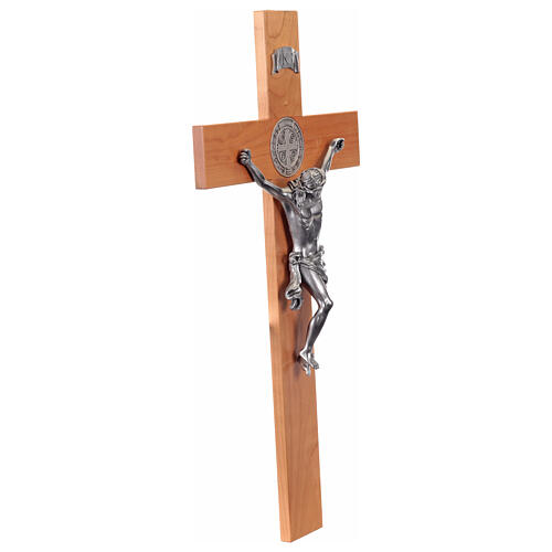 Saint Benedict cross in natural cherry wood 71 cm 6
