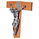 Saint Benedict cross in natural cherry wood 71 cm s4