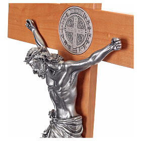 Saint Benedict cross in natural cherry wood 71 cm