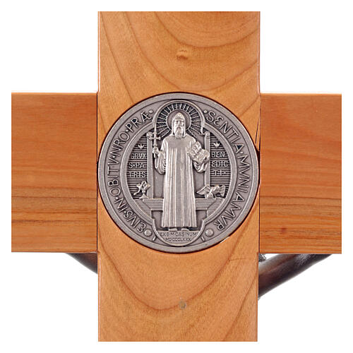Saint Benedict cross in natural cherry wood 71 cm 8