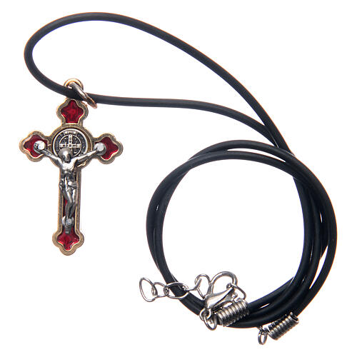 St. Benedict necklace with gothic cross 4x2 5