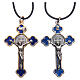 Kette Kreuz Heilig Benediktus gotisch Blau 6x3 s6