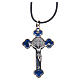 Naszyjnik krzyż święty Benedykt gotycki niebieski 6 X 3 s2
