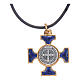 Collana croce San Benedetto celtica blu 2,5x2,5 s3