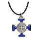 Collana croce San Benedetto celtica blu 2,5x2,5 s4