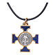 Naszyjnik krzyż święty Benedykt celtycki niebieski 2,5 X 2,5 s1