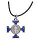 Naszyjnik krzyż święty Benedykt celtycki niebieski 2,5 X 2,5 s2