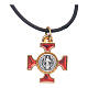 Collana croce San Benedetto celtica rossa 2x2 s1