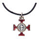 Collana croce San Benedetto celtica rossa 2x2 s2