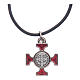 Naszyjnik krzyż święty Benedykt celtycki czerwony 2 X 2 s4