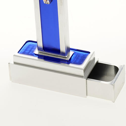 Saint Benedict cross with blue enamel and base 6