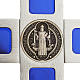 Saint Benedict cross with blue enamel and base s5