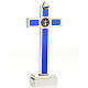 Cruz de mesa de latón con esmalto azul de Jesús s4