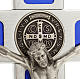 Saint Benedict cross with blue enamel and base s3