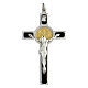 Pendentif croix Saint Benoit argent 925 médaille or 18k s1