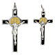 Pendentif croix Saint Benoit argent 925 médaille or 18k s2