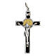 Pendentif croix Saint Benoit argent 925 médaille or 18k s3
