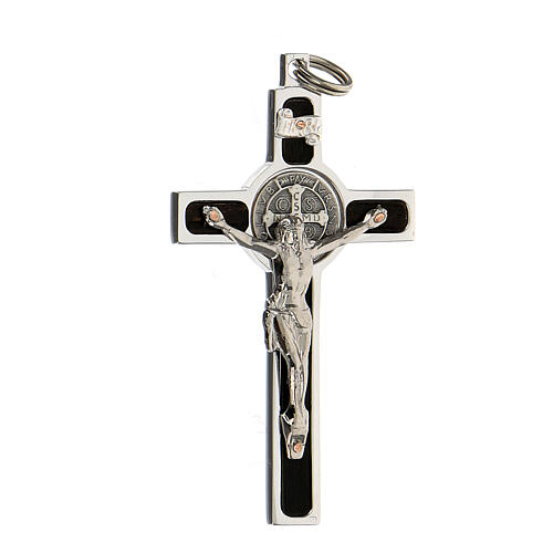 Pendente Croce San Benedetto argento 925 2