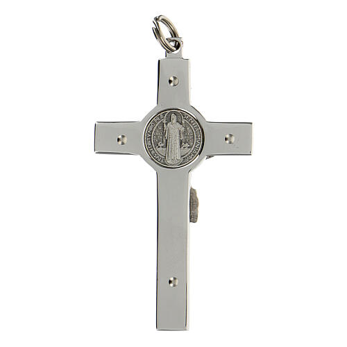 Pendente Croce San Benedetto argento 925 3