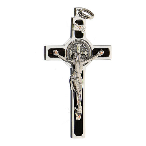 Pendente Croce San Benedetto argento 925 2
