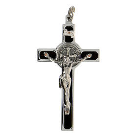 Krzyż świętego Benedykta z zawieszką, srebro 925.