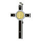 Anhänger Kreuz Sankt Benedikt aus Stahl, Silber 925 und Gold s4