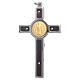 Pendente Croce San Benedetto acciaio, argento 925, oro 18K s2