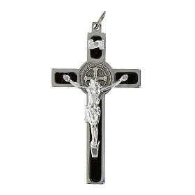 Pendant cross st. Benedict steel and silver 925.