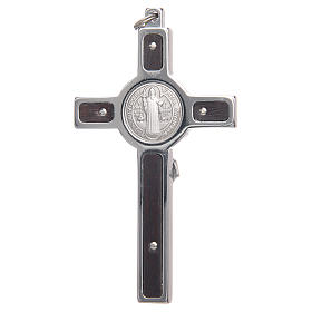 Colgante Cruz San Benito acero, plata 925