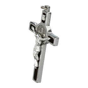 Pendente Croce San Benedetto acciaio, argento 925