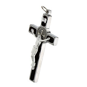 Pendant cross st. Benedict steel and silver 925.