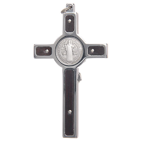 Pendant cross st. Benedict steel and silver 925. 2