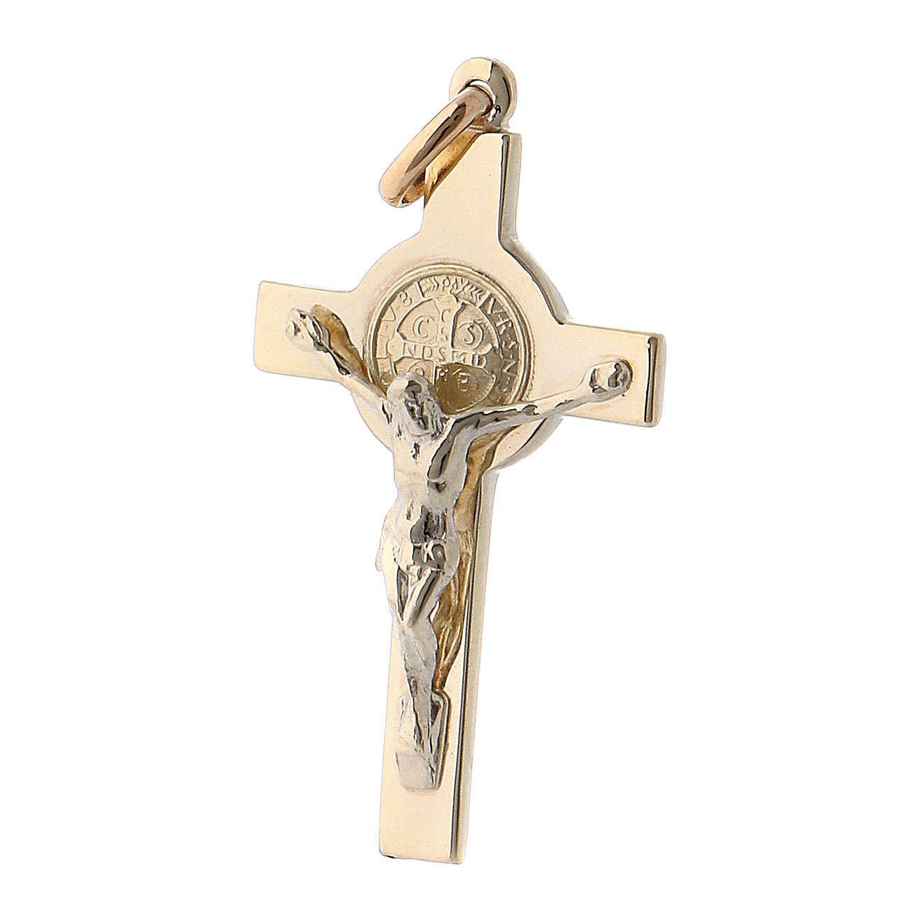 Made in Italy San Benito Silbermedaille St.Benedikt Kreuz Silber Emaille