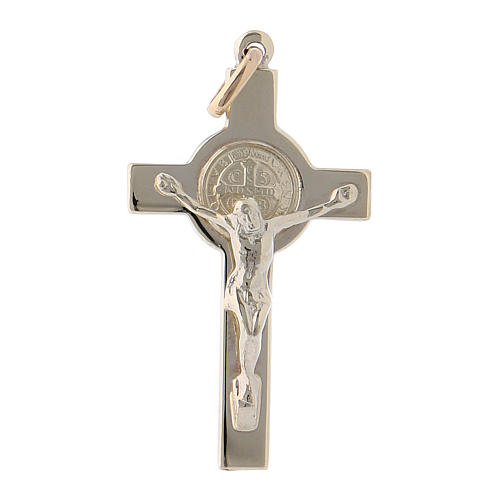 Pendentif croix de Saint Benoit or 14k 1