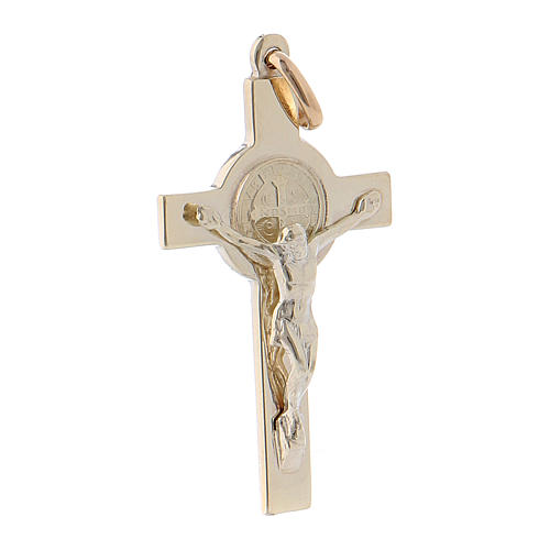 Pendentif croix de Saint Benoit or 14k 3