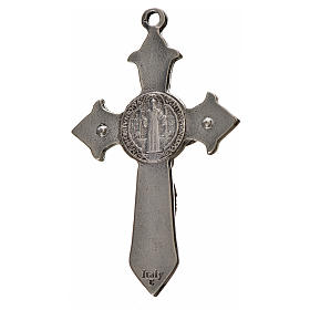 Krzyż świętego Benedykta 7 X 4cm , zama , niebieska emalia