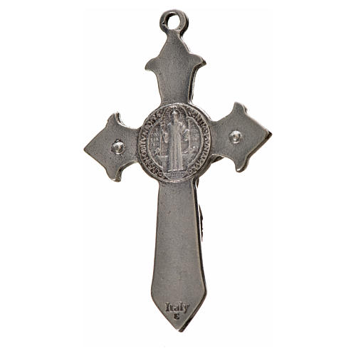 Krzyż świętego Benedykta 7 X 4cm , zama , niebieska emalia 4