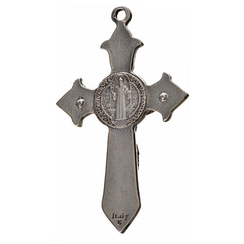 Krzyż świętego Benedykta 7 X 4cm , zama , niebieska emalia 2