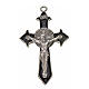 Croix Saint Benoît avec pointes 7x4 cm zamac émail noir s1