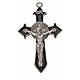 St. Benedict cross 7x4cm, pointed, in zamak and black enamel s3