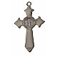 Krzyż świętego Benedykta z zaostrzonymi końcami 4,5 X 3cm ,zama, biała emalia. s4