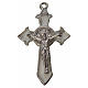 Krzyż świętego Benedykta z zaostrzonymi końcami 4,5 X 3cm ,zama, biała emalia. s1